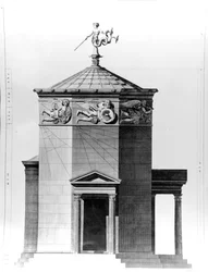 A Reconstruction of The Tower of Winds in the Roman Agora in Athens, Engraved in 1762
